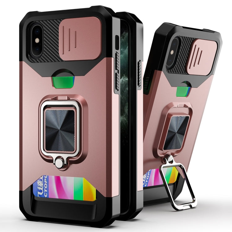 Sliding Camera Cover Design PC + TPU Shockproof Case with Ring Holder & Card Slot, For iPhone 11 Pro Max, For iPhone 12 / 12 Pro, For iPhone 12 Pro Max, For iPhone 13 Pro Max, For iPhone 11, For iPhone XS Max