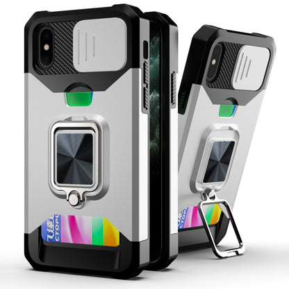 Sliding Camera Cover Design PC + TPU Shockproof Case with Ring Holder & Card Slot, For iPhone 11 Pro Max, For iPhone 12 / 12 Pro, For iPhone 12 Pro Max, For iPhone 13 Pro Max, For iPhone 11, For iPhone XS Max