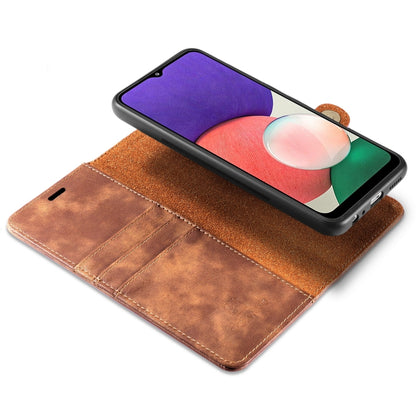 DG.MING Crazy Horse Texture Flip Detachable Magnetic Leather Case with Holder & Card Slots & Wallet, For Samsung Galaxy A22 5G