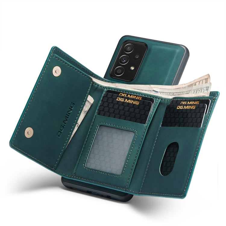 DG.MING M1 Series 3-Fold Multi Card Wallet + Magnetic Back Cover Shockproof Case with Holder Function, For Samsung Galaxy A02s, For Samsung Galaxy A32 5G, For Samsung Galaxy A42 5G, For Samsung Galaxy A52 5G / 4G, For Samsung Galaxy A72 5G / 4G        ...