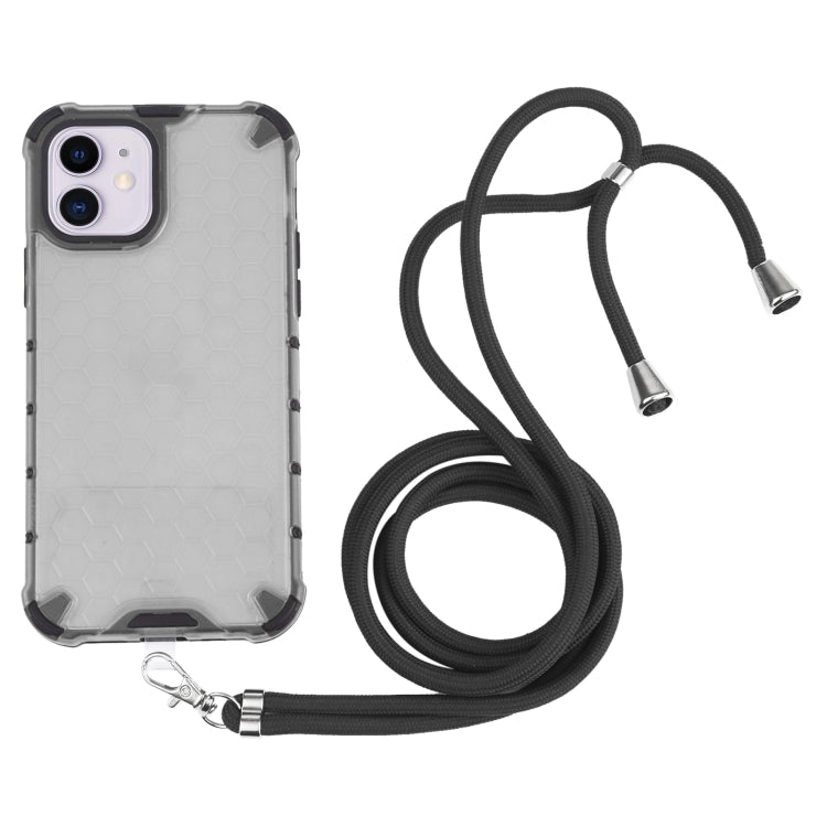Shockproof Honeycomb PC + TPU Case with Neck Lanyard, For iPhone 12 mini, For iPhone 12 / 12 Pro, For iPhone 12 Pro Max, For iPhone 11, For iPhone 11 Pro, For iPhone 11 Pro Max