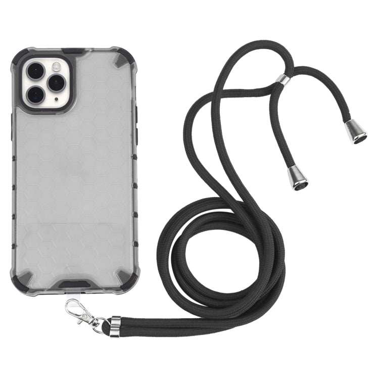Shockproof Honeycomb PC + TPU Case with Neck Lanyard, For iPhone 12 mini, For iPhone 12 / 12 Pro, For iPhone 12 Pro Max, For iPhone 11, For iPhone 11 Pro, For iPhone 11 Pro Max