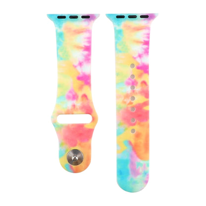 Silicone Painted Pattern Replacement Watchband For Apple Watch Series, 7 41mm / 6 & SE & 5 & 4 40mm / 3 & 2 & 1 38mm, 7 45mm / 6 & SE & 5 & 4 44mm / 3 & 2 & 1 42mm