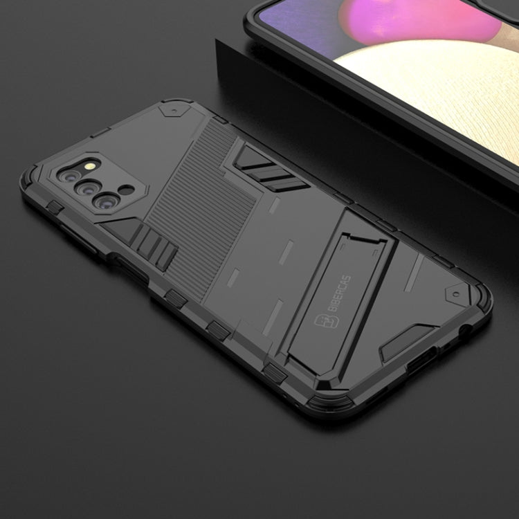 Punk Armor 2 in 1 PC + TPU Shockproof Case with Invisible Holder, For Samsung Galaxy A03s EU Version
