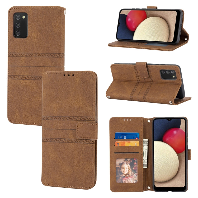 Embossed Striped Magnetic Buckle PU + TPU Horizontal Flip Leather Case with Holder & Card Slot & Wallet & Photo Frame & Sling, For Samsung Galaxy S20 FE 5G, For Samsung Galaxy S21 5G, For Samsung Galaxy S21+ 5G, For Samsung Galaxy S21 Ultra 5G         ...