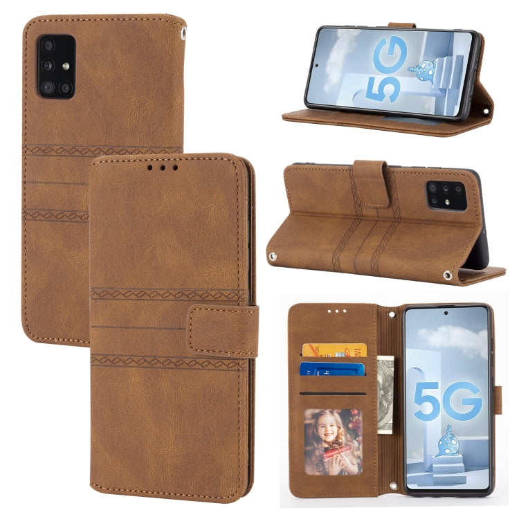 Embossed Striped Magnetic Buckle PU + TPU Horizontal Flip Leather Case with Holder & Card Slot & Wallet & Photo Frame & Sling, For Samsung Galaxy S20 FE 5G, For Samsung Galaxy S21 5G, For Samsung Galaxy S21+ 5G, For Samsung Galaxy S21 Ultra 5G         ...