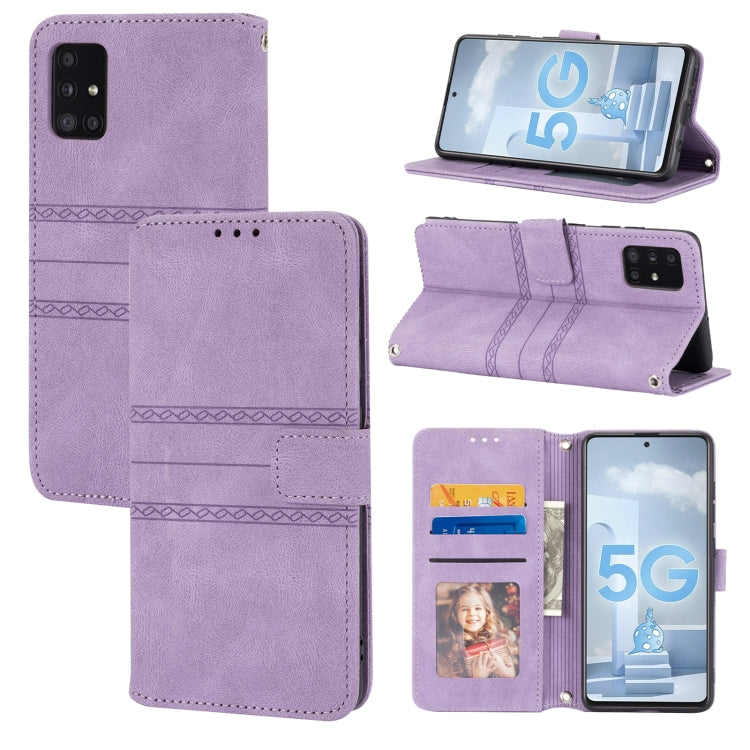 Embossed Striped Magnetic Buckle PU + TPU Horizontal Flip Leather Case with Holder & Card Slot & Wallet & Photo Frame & Sling, For Samsung Galaxy S20 FE 5G, For Samsung Galaxy S21 5G, For Samsung Galaxy S21+ 5G, For Samsung Galaxy S21 Ultra 5G         ...