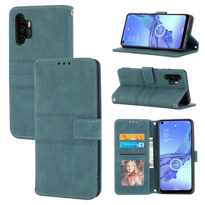 Embossed Striped Magnetic Buckle PU + TPU Horizontal Flip Leather Case with Holder & Card Slot & Wallet & Photo Frame & Sling, For Samsung Galaxy A71, For Samsung Galaxy A12 5G, For Samsung Galaxy A22 4G, For Samsung Galaxy A22 5G                      ...