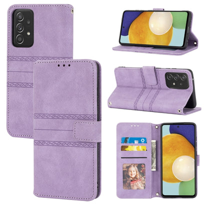 Embossed Striped Magnetic Buckle PU + TPU Horizontal Flip Leather Case with Holder & Card Slot & Wallet & Photo Frame & Sling, For Samsung Galaxy A71, For Samsung Galaxy A12 5G, For Samsung Galaxy A22 4G, For Samsung Galaxy A22 5G                      ...