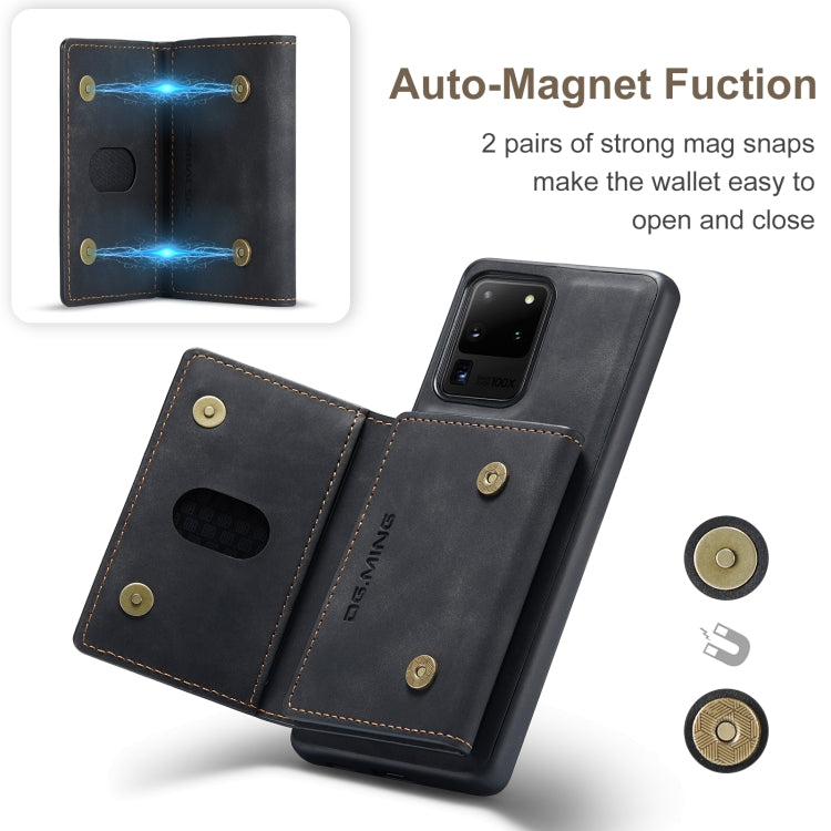 DG.MING M2 Series 3-Fold Multi Card Bag Back Cover Shockproof Case with Wallet & Holder Function, For Samsung Galaxy S20 Ultra, For Samsung Galaxy S20+