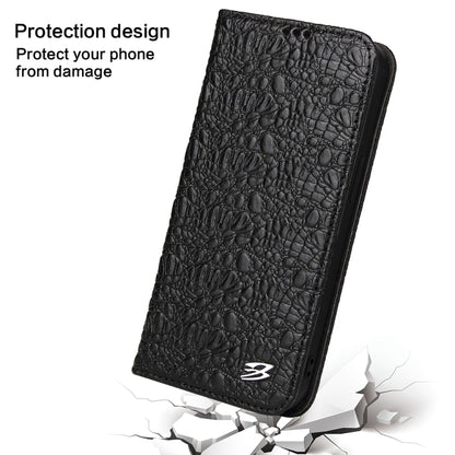 Fierre Shann Crocodile Texture Magnetic Horizontal Flip Genuine Leather Case with Holder & Card Slot, For iPhone 13 mini, For iPhone 13, For iPhone 13 Pro, For iPhone 13 Pro Max
