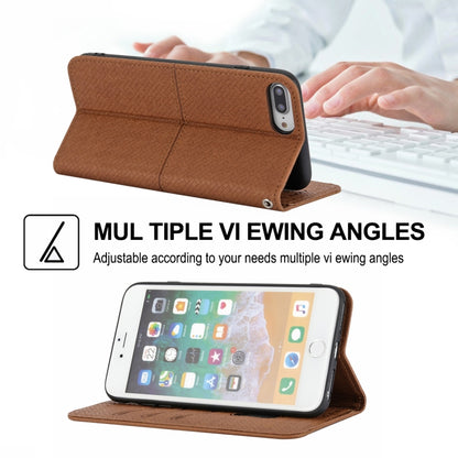 Woven Texture Stitching Magnetic Horizontal Flip PU Leather Case with Holder & Card Slots & Wallet & Lanyard, For iPhone 8 Plus / 7 Plus, For iPhone 11, For iPhone 11 Pro, For iPhone 11 Pro Max, For iPhone 12 / 12 Pro, For iPhone 12 Pro Max            ...