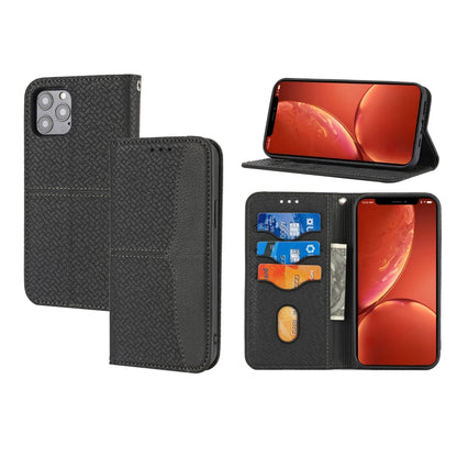 Woven Texture Stitching Magnetic Horizontal Flip PU Leather Case with Holder & Card Slots & Wallet & Lanyard, For iPhone 13 Pro, For iPhone 13 Pro Max, For iPhone SE 2022 / SE 2020 / 8 / 7, For iPhone XR, For iPhone X / XS, For iPhone XS Max