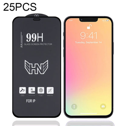 For iPhone 17e / 16e / 13 / 13 Pro 25pcs High Aluminum Large Arc Full Screen Tempered Glass Film, For iPhone 13 mini (25 PCS), For iPhone 17e / 16e / 13 / 13 Pro  (25pcs), For iPhone 13 Pro Max (25pcs)