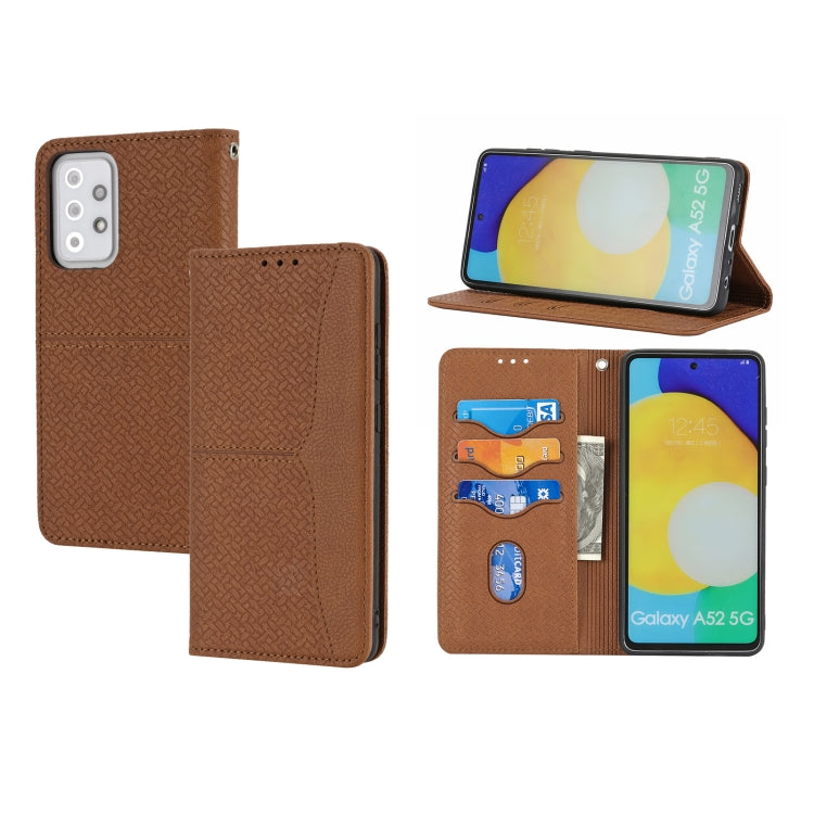 Woven Texture Stitching Magnetic Horizontal Flip PU Leather Case with Holder & Card Slots & Wallet & Lanyard, For Samsung Galaxy A52 4G / 5G, For Samsung Galaxy S20 FE, For Samsung Galaxy A02s 164mm, For Samsung Galaxy A02s 166mm                       ...
