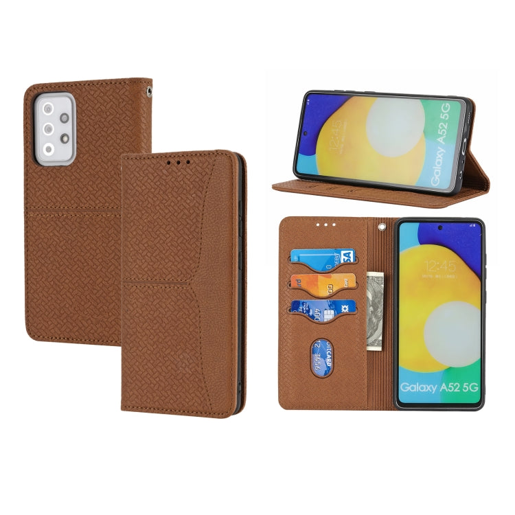 Woven Texture Stitching Magnetic Horizontal Flip PU Leather Case with Holder & Card Slots & Wallet & Lanyard, For Samsung Galaxy A52 4G / 5G, For Samsung Galaxy S20 FE, For Samsung Galaxy A02s 164mm, For Samsung Galaxy A02s 166mm                       ...