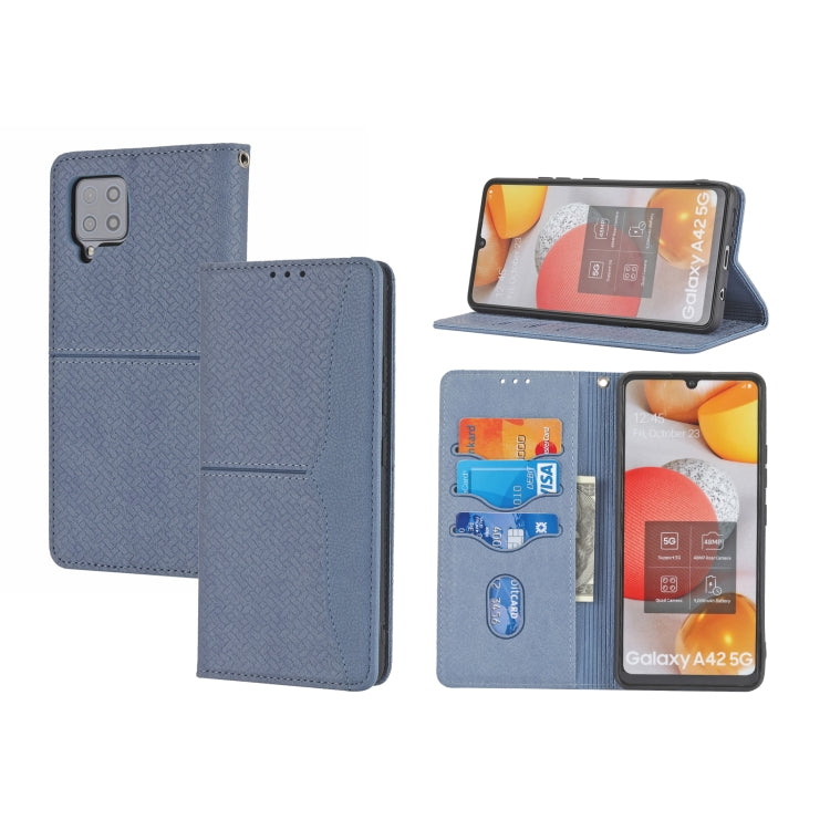 Woven Texture Stitching Magnetic Horizontal Flip PU Leather Case with Holder & Card Slots & Wallet & Lanyard, For Samsung Galaxy A52 4G / 5G, For Samsung Galaxy S20 FE, For Samsung Galaxy A02s 164mm, For Samsung Galaxy A02s 166mm                       ...