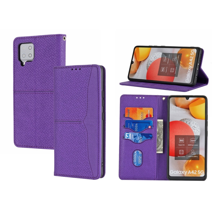 Woven Texture Stitching Magnetic Horizontal Flip PU Leather Case with Holder & Card Slots & Wallet & Lanyard, For Samsung Galaxy A52 4G / 5G, For Samsung Galaxy S20 FE, For Samsung Galaxy A02s 164mm, For Samsung Galaxy A02s 166mm                       ...