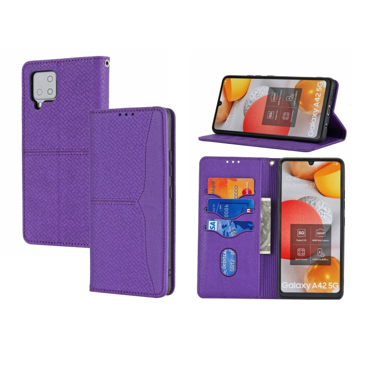 Woven Texture Stitching Magnetic Horizontal Flip PU Leather Case with Holder & Card Slots & Wallet & Lanyard, For Samsung Galaxy A52 4G / 5G, For Samsung Galaxy S20 FE, For Samsung Galaxy A02s 164mm, For Samsung Galaxy A02s 166mm                       ...
