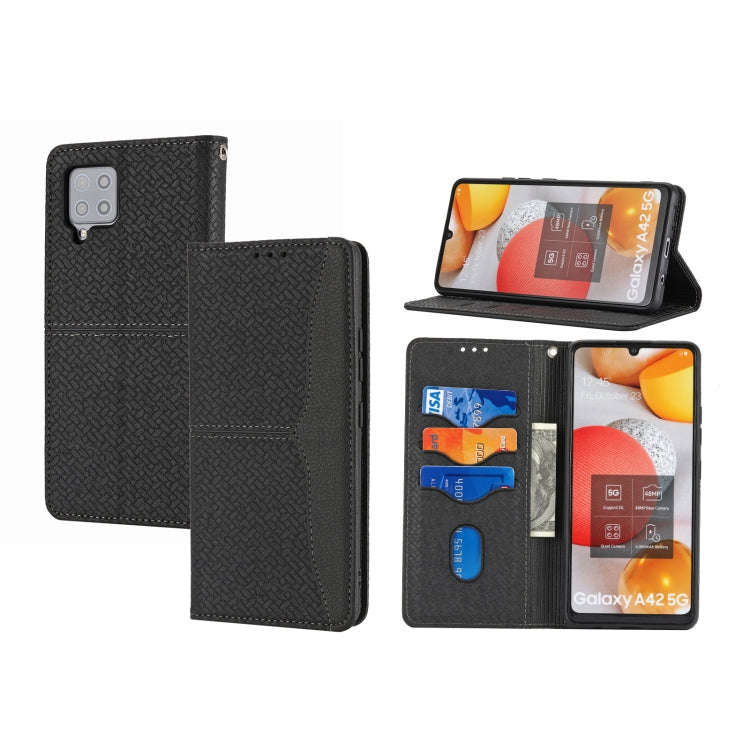 Woven Texture Stitching Magnetic Horizontal Flip PU Leather Case with Holder & Card Slots & Wallet & Lanyard, For Samsung Galaxy A52 4G / 5G, For Samsung Galaxy S20 FE, For Samsung Galaxy A02s 164mm, For Samsung Galaxy A02s 166mm                       ...