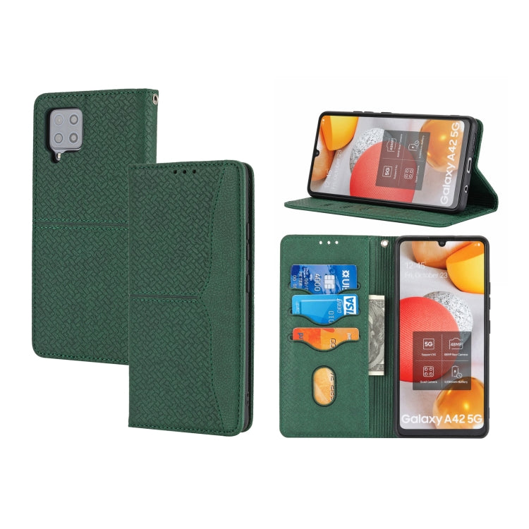Woven Texture Stitching Magnetic Horizontal Flip PU Leather Case with Holder & Card Slots & Wallet & Lanyard, For Samsung Galaxy A32 4G, For Samsung Galaxy A32 5G, For Samsung Galaxy A42 5G, For Samsung Galaxy A51, For Samsung Galaxy A71               ...