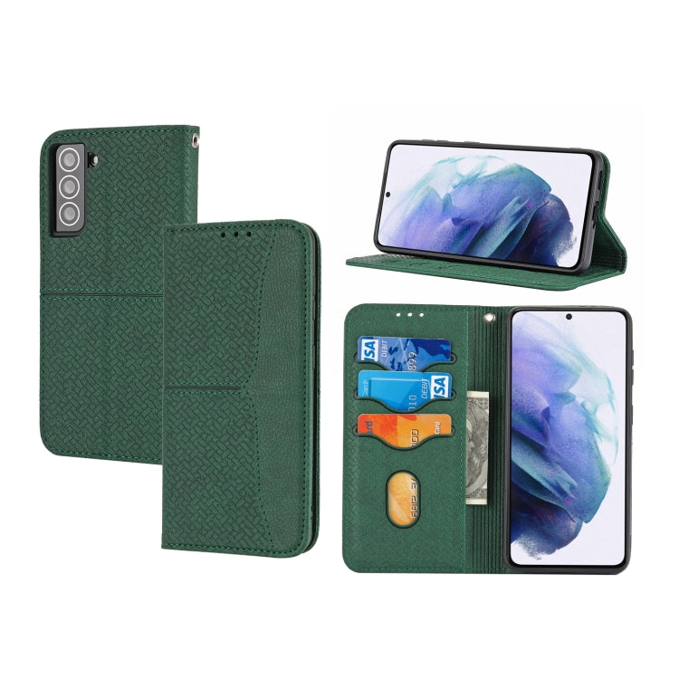 Woven Texture Stitching Magnetic Horizontal Flip PU Leather Case with Holder & Card Slots & Wallet & Lanyard, For Samsung Galaxy S21+ 5G, For Samsung Galaxy S21 Ultra 5G