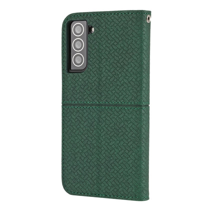 Woven Texture Stitching Magnetic Horizontal Flip PU Leather Case with Holder & Card Slots & Wallet & Lanyard, For Samsung Galaxy S21+ 5G, For Samsung Galaxy S21 Ultra 5G
