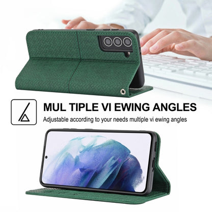 Woven Texture Stitching Magnetic Horizontal Flip PU Leather Case with Holder & Card Slots & Wallet & Lanyard, For Samsung Galaxy S21+ 5G, For Samsung Galaxy S21 Ultra 5G