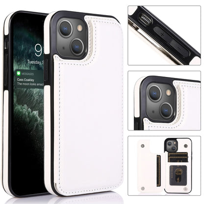 Double Buckle Shockproof PU Protective Case with Card Slots & Holder, For iPhone 13, For  iPhone 13 Mini, For iPhone 13 Pro, For iPhone 13 Pro Max