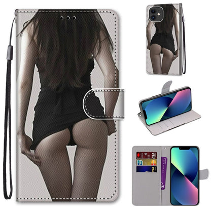 Coloured Drawing Cross Texture Horizontal Flip PU Leather Case with Holder & Card Slots & Wallet & Lanyard, For iPhone 13 mini, For iPhone 13