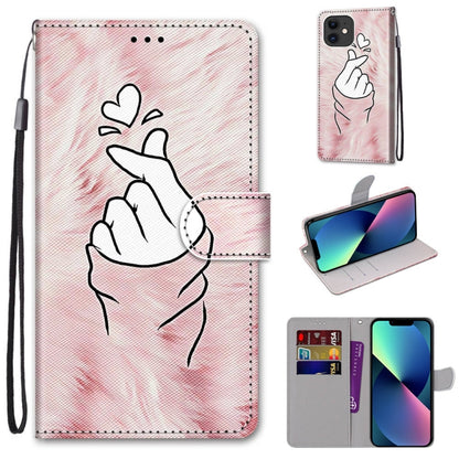 Coloured Drawing Cross Texture Horizontal Flip PU Leather Case with Holder & Card Slots & Wallet & Lanyard, For iPhone 13 mini, For iPhone 13