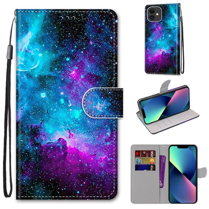 Coloured Drawing Cross Texture Horizontal Flip PU Leather Case with Holder & Card Slots & Wallet & Lanyard, For iPhone 13 mini, For iPhone 13