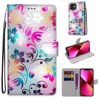 Coloured Drawing Cross Texture Horizontal Flip PU Leather Case with Holder & Card Slots & Wallet & Lanyard, For iPhone 13 mini, For iPhone 13