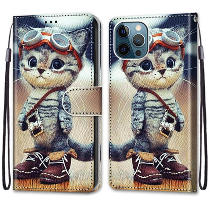 Coloured Drawing Cross Texture Horizontal Flip PU Leather Case with Holder & Card Slots & Wallet & Lanyard, For iPhone 13 Pro, For iPhone 13 Pro Max