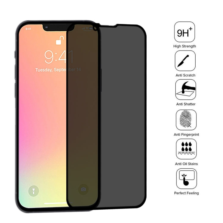 For iPhone 16e / 13 / 13 Pro 25pcs Anti-peeping Plasma Oil Coated High Aluminum Wear-resistant Tempered Glass Film, For iPhone 13 mini (25pcs), For iPhone 16e / 14 / 13 / 13 Pro  (25pcs), For iPhone 14 Plus / 13 Pro Max