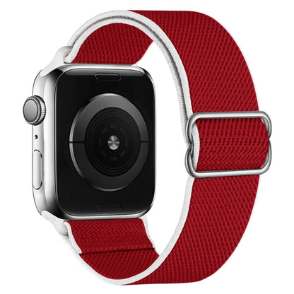 High Elastic Nylon Replacement Watchband For Apple Watch Series, 7 41mm / 6 & SE & 5 & 4 40mm / 3 & 2 & 1 38mm, 7 45mm / 6 & SE & 5 & 4 44mm / 3 & 2 & 1 42mm