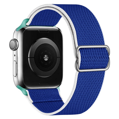 High Elastic Nylon Replacement Watchband For Apple Watch Series, 7 41mm / 6 & SE & 5 & 4 40mm / 3 & 2 & 1 38mm, 7 45mm / 6 & SE & 5 & 4 44mm / 3 & 2 & 1 42mm