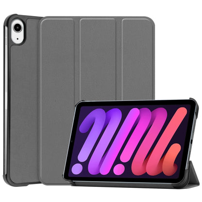 Custer Texture 3-Fold Holder Smart Leather Tablet Case, For iPad mini 6 / mini 2024, For iPad mini 6