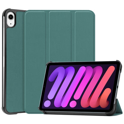 Custer Texture 3-Fold Holder Smart Leather Tablet Case, For iPad mini 6 / mini 2024, For iPad mini 6