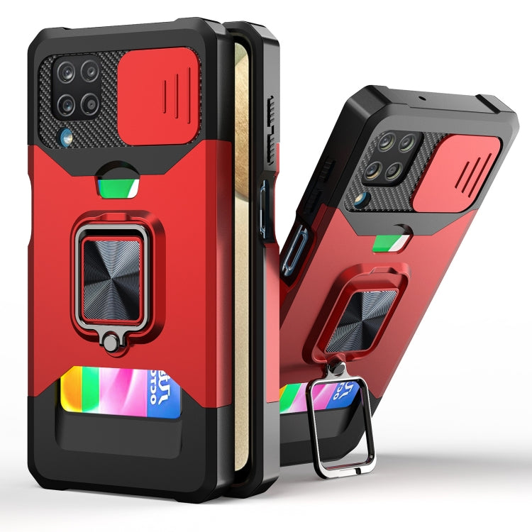 Sliding Camera Cover Design PC + TPU Shockproof Case with Ring Holder & Card Slot, For Google Pixel 6 Pro, For Samsung Galaxy A52, For Samsung Galaxy A72, For Samsung Galaxy S21, For Samsung Galaxy S21+, For Samsung Galaxy A12