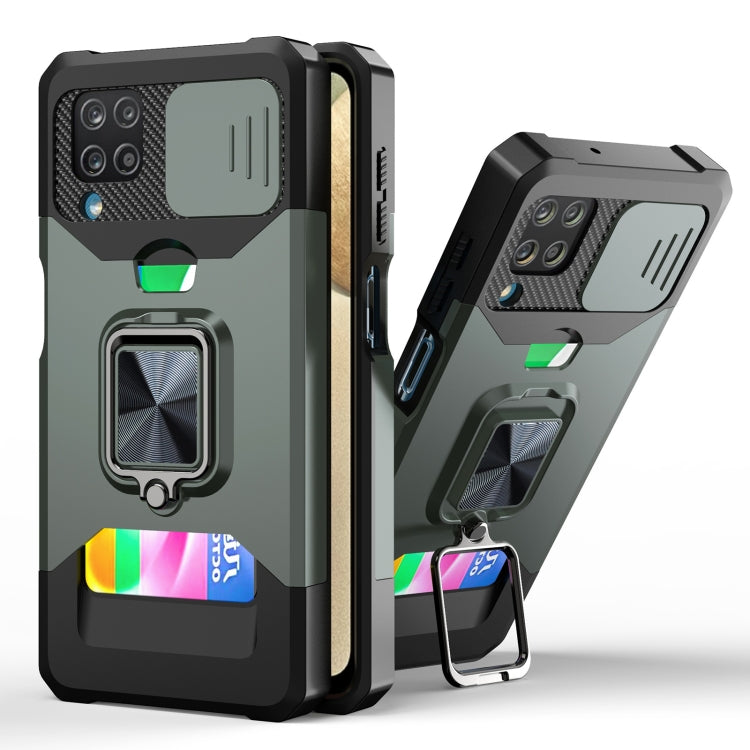 Sliding Camera Cover Design PC + TPU Shockproof Case with Ring Holder & Card Slot, For Google Pixel 6 Pro, For Samsung Galaxy A52, For Samsung Galaxy A72, For Samsung Galaxy S21, For Samsung Galaxy S21+, For Samsung Galaxy A12