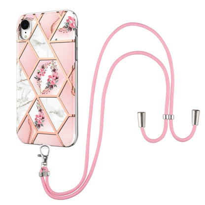 Electroplating Splicing Marble Flower Pattern TPU Shockproof Case with Lanyard, For iPhone 13 mini, For iPhone 13, For iPhone 13 Pro, For iPhone 13 Pro Max, For iPhone 12 mini, For iPhone 12 / 12 Pro, For iPhone 12 Pro Max, For iPhone 11               ...