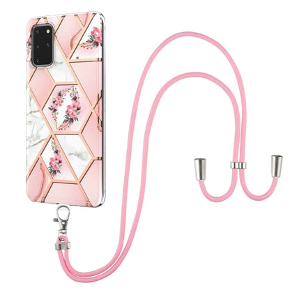 Electroplating Splicing Marble Flower Pattern TPU Shockproof Case with Lanyard, For Samsung Galaxy S21 Ultra 5G, For Samsung Galaxy S21+ 5G, For Samsung Galaxy S21 5G, For Samsung Galaxy S21 FE 5G, For Samsung Galaxy S20 Ultra, For Samsung Galaxy S20+ ...