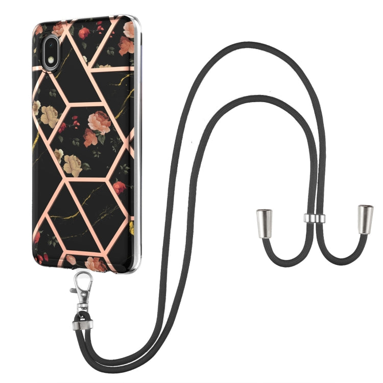 Electroplating Splicing Marble Flower Pattern TPU Shockproof Case with Lanyard, For Samsung Galaxy S21 Ultra 5G, For Samsung Galaxy S21+ 5G, For Samsung Galaxy S21 5G, For Samsung Galaxy S21 FE 5G, For Samsung Galaxy S20 Ultra, For Samsung Galaxy S20+ ...