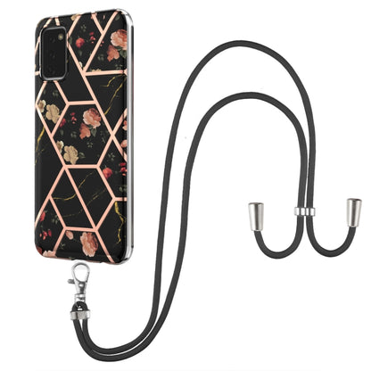 Electroplating Splicing Marble Flower Pattern TPU Shockproof Case with Lanyard, For Samsung Galaxy S21 Ultra 5G, For Samsung Galaxy S21+ 5G, For Samsung Galaxy S21 5G, For Samsung Galaxy S21 FE 5G, For Samsung Galaxy S20 Ultra, For Samsung Galaxy S20+ ...