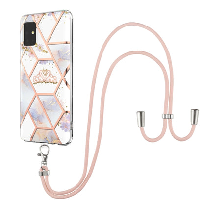 Electroplating Splicing Marble Flower Pattern TPU Shockproof Case with Lanyard, For Samsung Galaxy A12 5G / M12 / F12, For Samsung Galaxy A21s, For Samsung Galaxy A22 4G EU Version / M32, For Samsung Galaxy A22 5G US Version, For Samsung Galaxy A32 5G ...