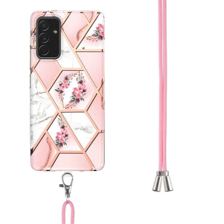 Electroplating Splicing Marble Flower Pattern TPU Shockproof Case with Lanyard, For Samsung Galaxy A82 5G, For Samsung Galaxy A11 / M11