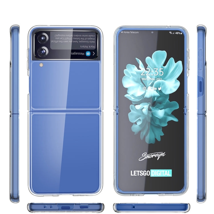 Simple All-inclusive Clear Crystal Acrylic +TPU Shockproof Case, For Samsung Galaxy Z Flip3 5G