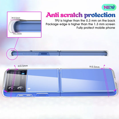 Simple All-inclusive Clear Crystal Acrylic +TPU Shockproof Case, For Samsung Galaxy Z Flip3 5G
