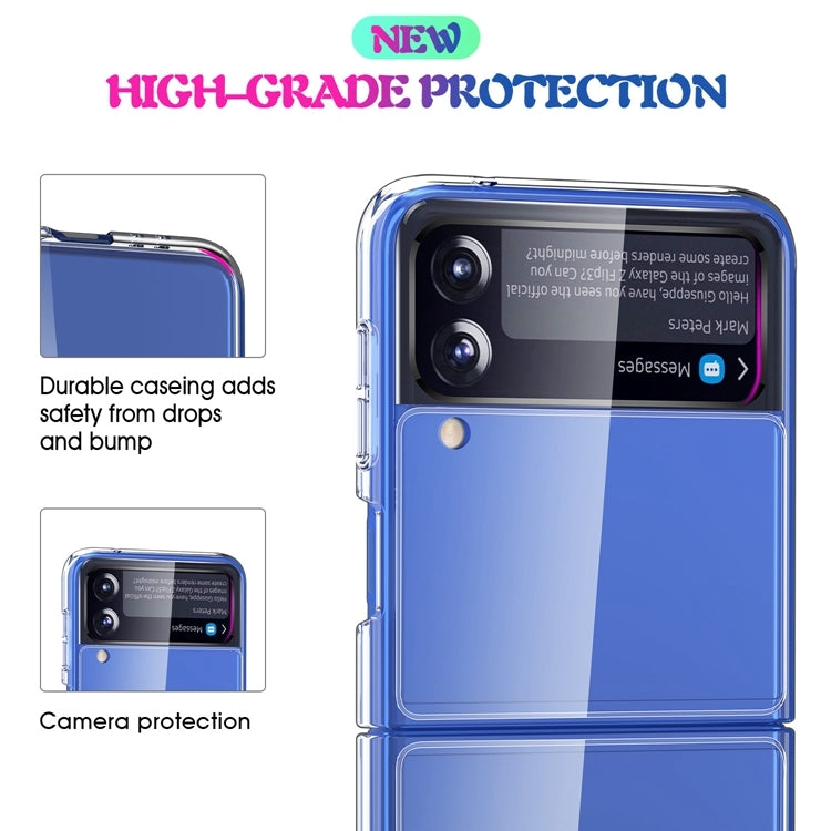 Simple All-inclusive Clear Crystal Acrylic +TPU Shockproof Case, For Samsung Galaxy Z Flip3 5G